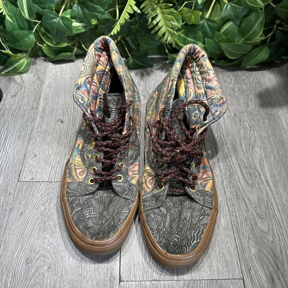 VANS ZZ Gallery SK8-Hi Zio Ziegler Multi Print Gum Sneakers VTG Size 10 - Picture 2 of 10